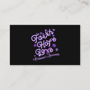 Alzheimer's Awareness Lila Ribbon Products Faith Visitenkarte