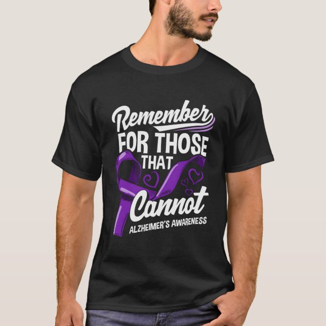 Alzheimers Awareness Lila Ribbon Supporter Alzhe T-Shirt (Vorderseite)