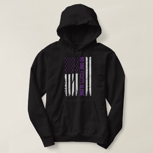 Alzheimer's Awareness Purple Ribbon Dementia Mom D Hoodie (Design vorne)