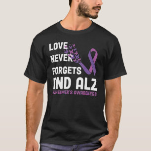 Alzheimer's Awareness Ribbon Purple Butterflies T-Shirt