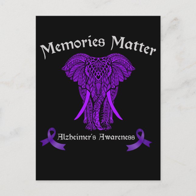 Alzheimers Awareness Support Erinnerungen Elephant Postkarte (Vorderseite)