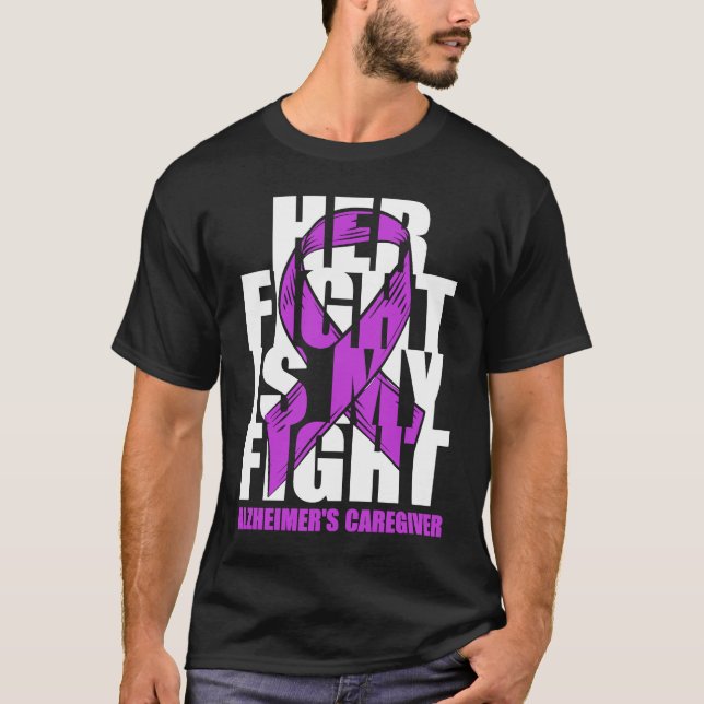 Alzheimer's Caregiver Awareness Purple Ribbon Her  T-Shirt (Vorderseite)
