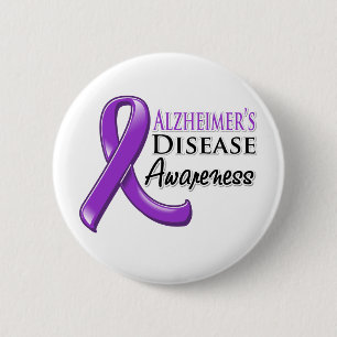 Alzheimer's Disease Awareness Bbon Button