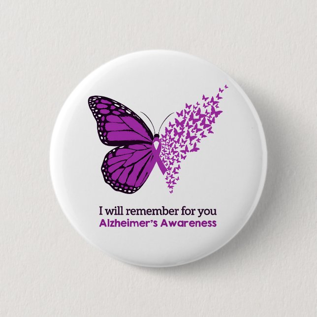 Alzheimer's Disease Awareness Purple Ribbon Button (Vorderseite)