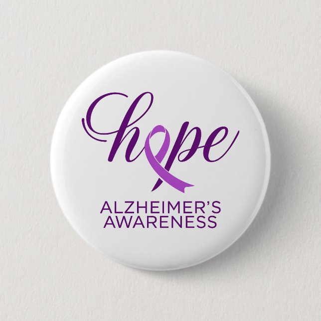 Alzheimer's Disease Awareness Purple Ribbon Button (Vorderseite)