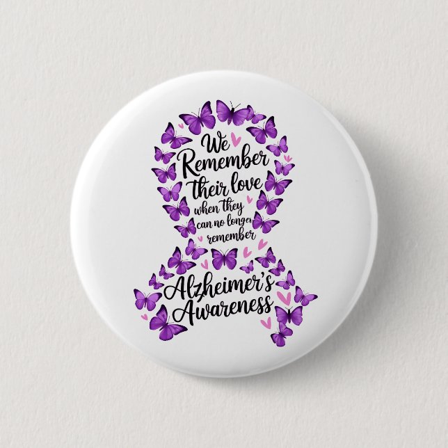 Alzheimer's Disease Awareness Purple Ribbon Button (Vorderseite)