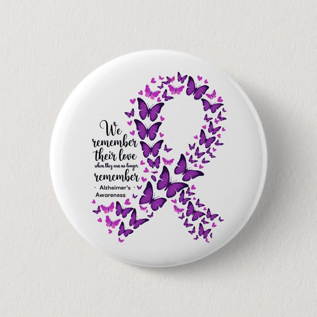 Alzheimer's Disease Awareness Purple Ribbon Button (Vorderseite)