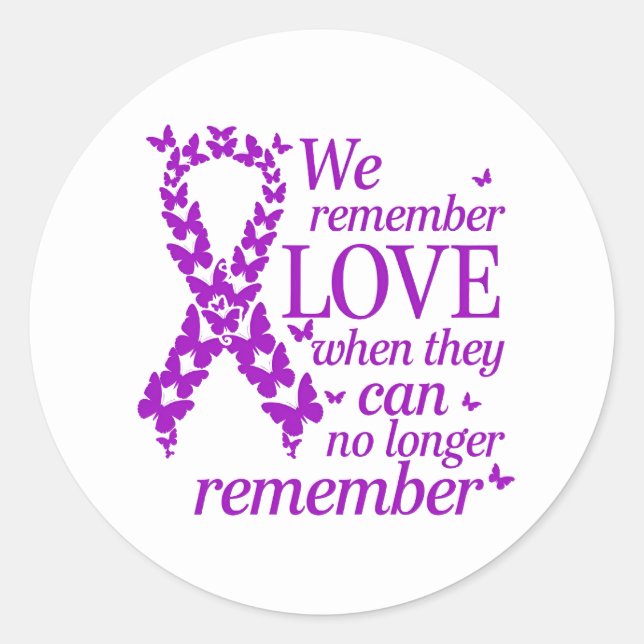 Alzheimer's Disease Awareness Purple Ribbon Runder Aufkleber (Vorderseite)