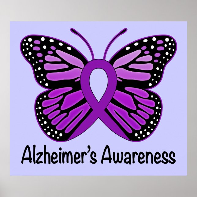 Alzheimer's Disease Awareness Ribbon and Butterfly Poster (Vorne)