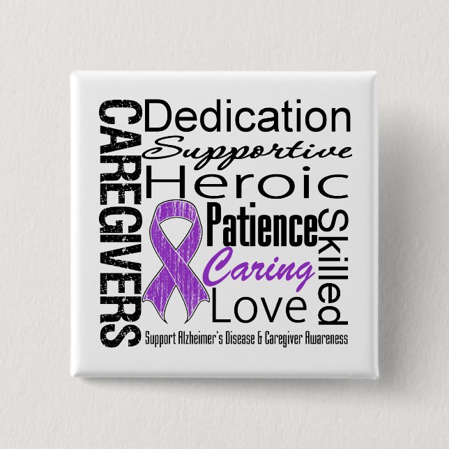 Alzheimers Disease Caregivers Collage Button (Vorderseite)