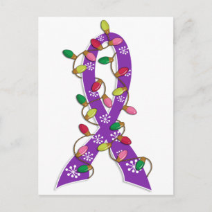 Alzheimer's Disease Christmas Lights Ribbon Feiertagspostkarte