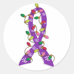 Alzheimer's Disease Christmas Lights Ribbon Runder Aufkleber