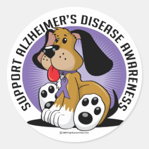 Alzheimers Dog Runder Aufkleber