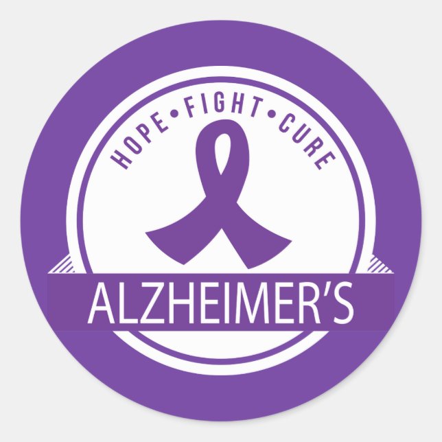 Alzheimer's Hope Fight Cure Band Runder Aufkleber (Vorderseite)