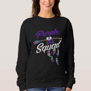 Alzheimers Lila Squad Warriors Men Women Sweatshirt
