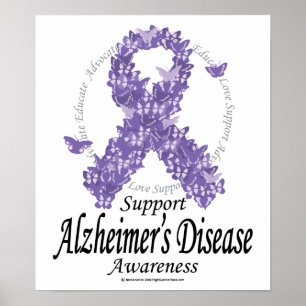 Alzheimers Ribbon aus Schmetterlingen Poster