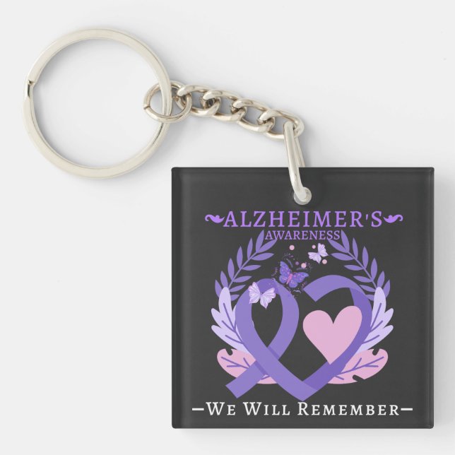 Alzheimer's Ribbon bekämpfen Demenz Bewusstsein Schlüsselanhänger (Vorderseite)