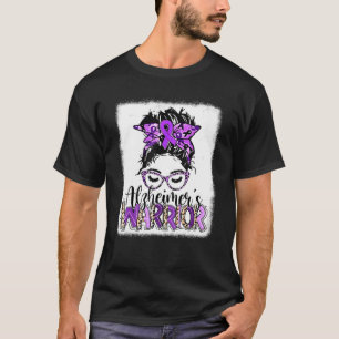 Alzheimer's Warrior Messy Bun gebleicht Alzheimer T-Shirt