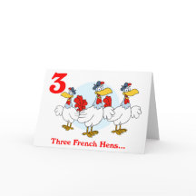 Am 3. Weihnachtstag drei französische Hühner