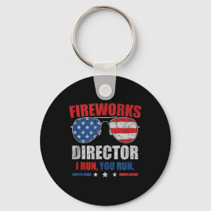 Am 4. Juli Feuerwerk Direktor Ich leite Sie laufen Schlüsselanhänger