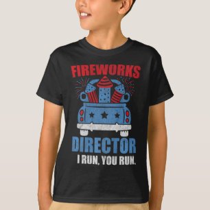 Am 4. Juli Feuerwerk Direktor Ich leite Sie laufen T-Shirt
