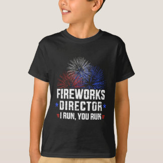 Am 4. Juli Feuerwerk Direktor Ich leite Sie laufen T-Shirt