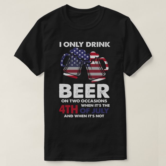 Am 4. Juli findet die Bierfreude in Amerika statt T-Shirt (Design vorne)