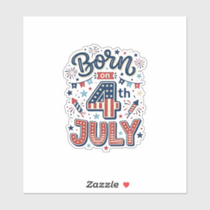 Am 4. Juli geboren Patrioten-Kinder-Shirt-Design_1 Aufkleber