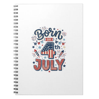 Am 4. Juli geboren Patrioten-Kinder-Shirt-Design_1 Notizblock