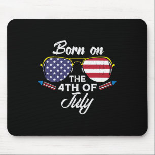 Am 4. Juli Geboren Sungles Vierter Geburtstag Pa Mousepad