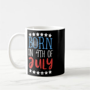 Am 4. Juli Geboren Unabhängigkeitstag Geburtstagsg Kaffeetasse