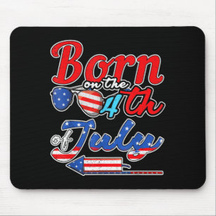Am 4. Juli geboren zum Geburtstag feiern Mousepad