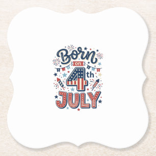 Am 4. Juli geborene patriotische Kinder-Shirt-Desi Untersetzer
