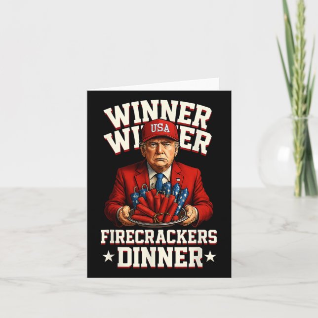 Am 4. Juli Gewinner Firecracker Dinne Karte (Vorderseite)