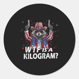 Am 4. Juli ist Raccoon Usa Wtf Kg Feral Amer Runder Aufkleber