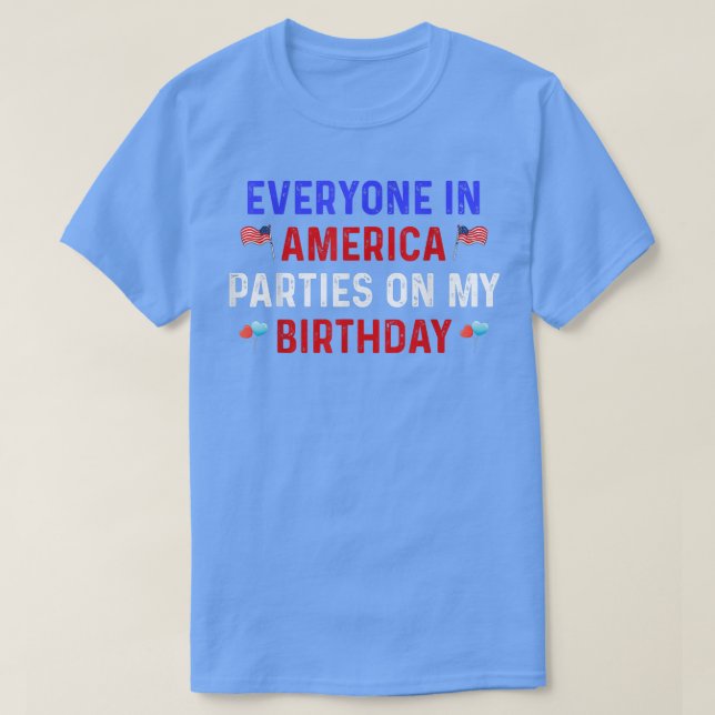 Am 4. Juli Patriots Alle in Amerika Partys auf M T-Shirt (Design vorne)