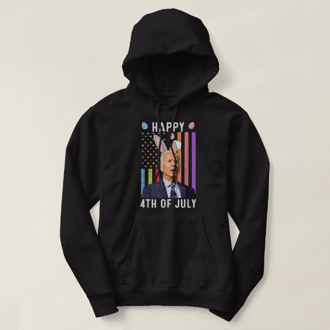 Am 4. Juli verwirrte Funny Joe Biden Happy E Hoodie (Design vorne)