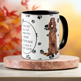 Am 8. Tag erschuf Gott irische Setter Hunde Tasse