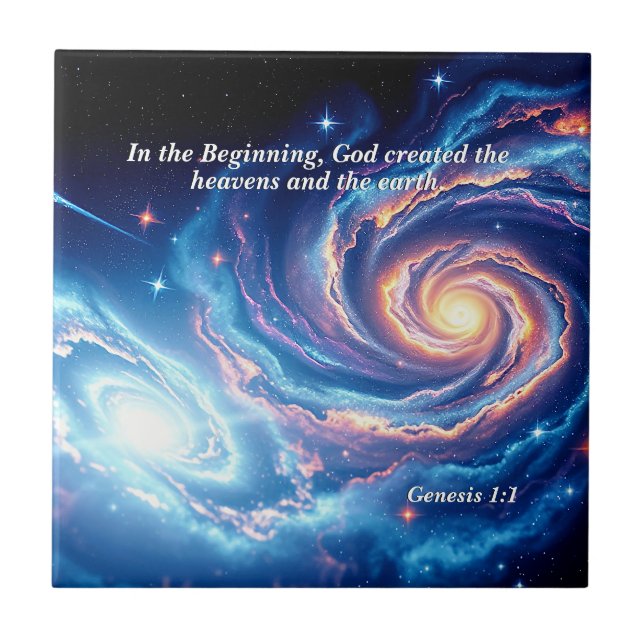 Am Anfang, Gott und Schöpfung Verse Fliese (Vorderseite)