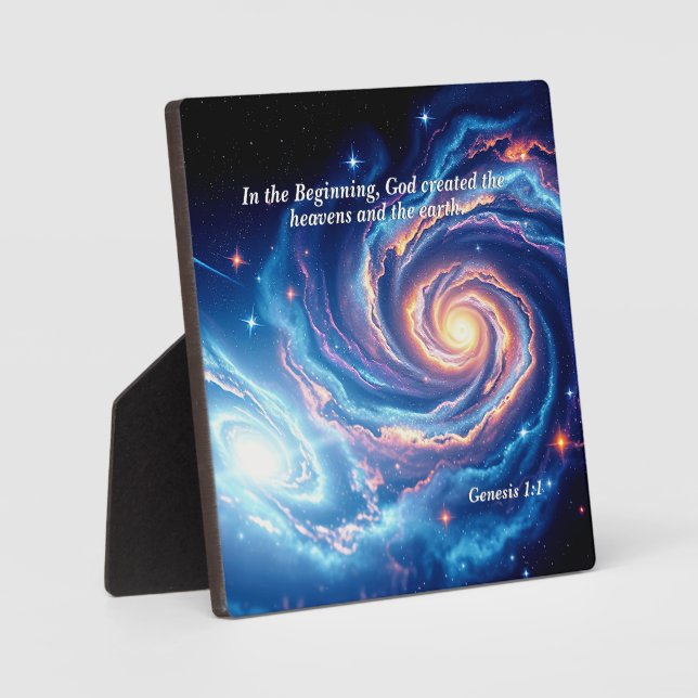 Am Anfang, Gott und Schöpfung Verse Fotoplatte (Vorderseite)