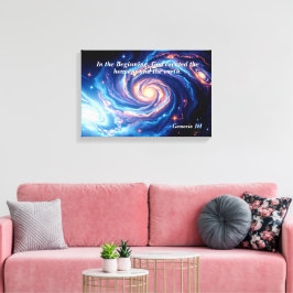 Am Anfang, Gott und Schöpfung Verse Leinwanddruck