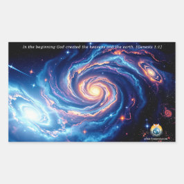 Am Anfang, Gott und Schöpfung Verse Rechteckiger Aufkleber