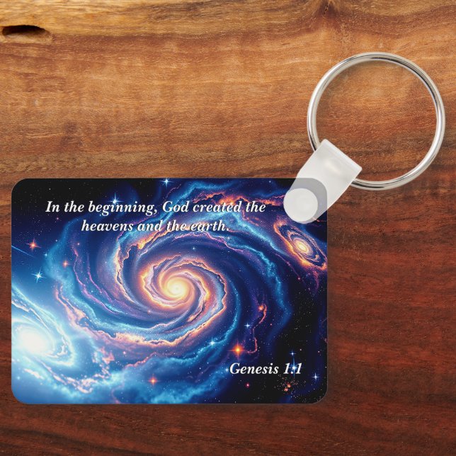 Am Anfang, Gott und Schöpfung Verse Schlüsselanhänger (Vorderseite)