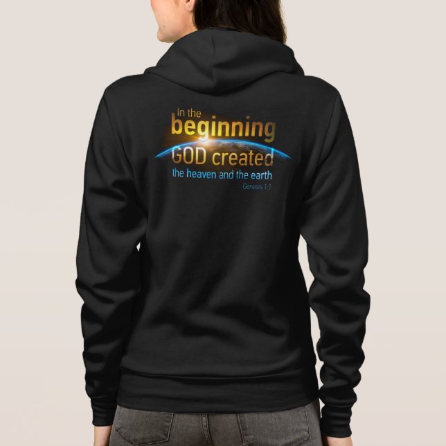 Am Anfang hat Gott Christliche Glaubensverse ersch Hoodie (Rückseite)
