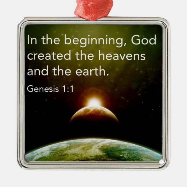 Am Anfang Verzierung Silbernes Ornament (Vorne)