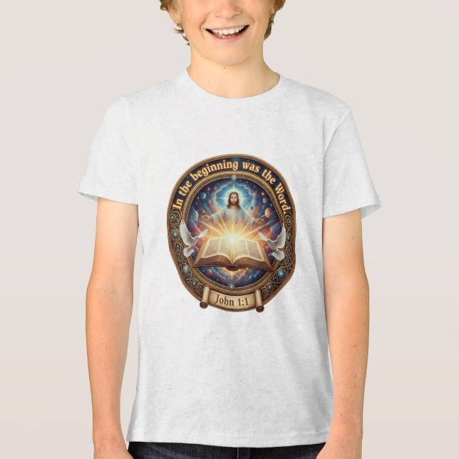 Am Anfang war das Wort Tri-Blend Shirt (Vorderseite)