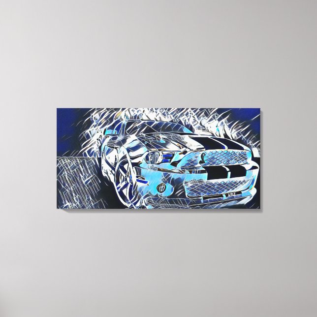 Am beliebtesten Mustang Abstrakte Acrylfarbe Leinwanddruck (Vorderseite)