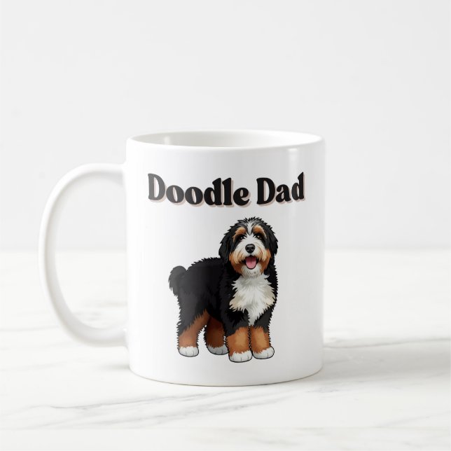 Am besten. Bernedoodle Vater. Immer. Mug Kaffeetasse (Links)