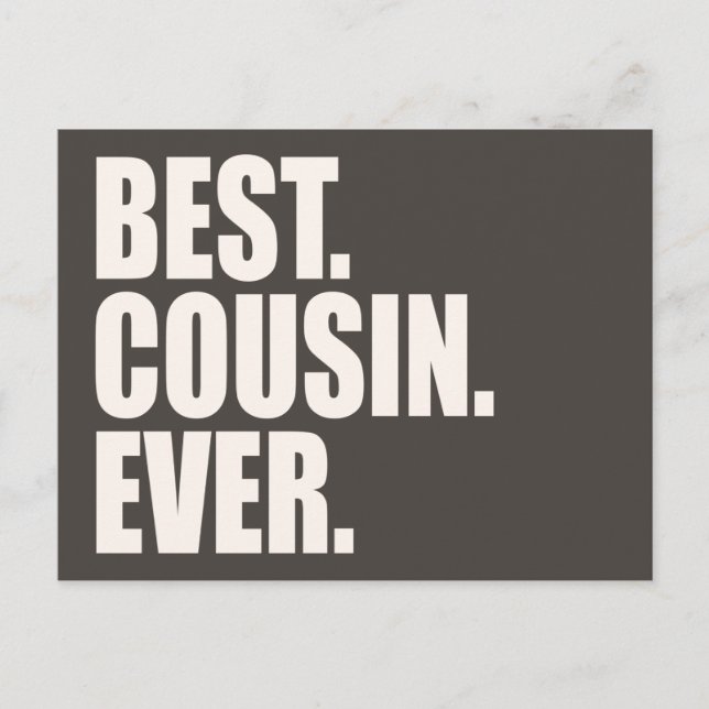 Am besten. Cousin. Immer. Postkarte (Vorderseite)
