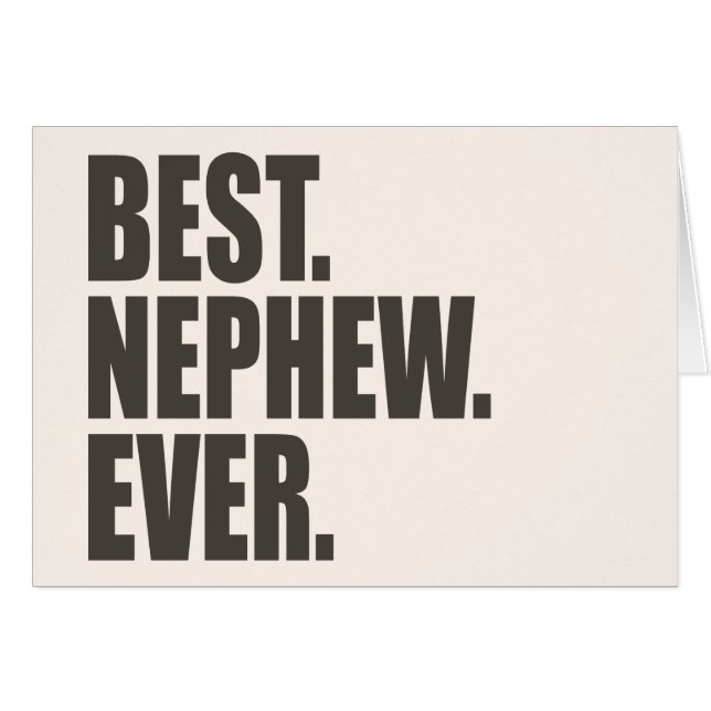 Am besten. Neffe. Überhaupt (Vorderseite (Horizontal))